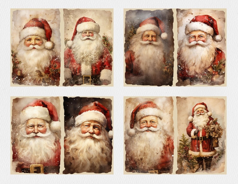 Santa Claus Junk Journal Kit | Vintage Merry Christmas Junk Journal ...