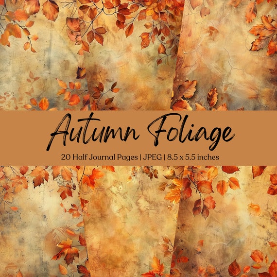 Autumn Junk Journal Page Fall Junk Journal Printable Paper Digital Collage Autumn Ephemera Scrapbook Supplies Fall Leaf Paper Craft Foliage