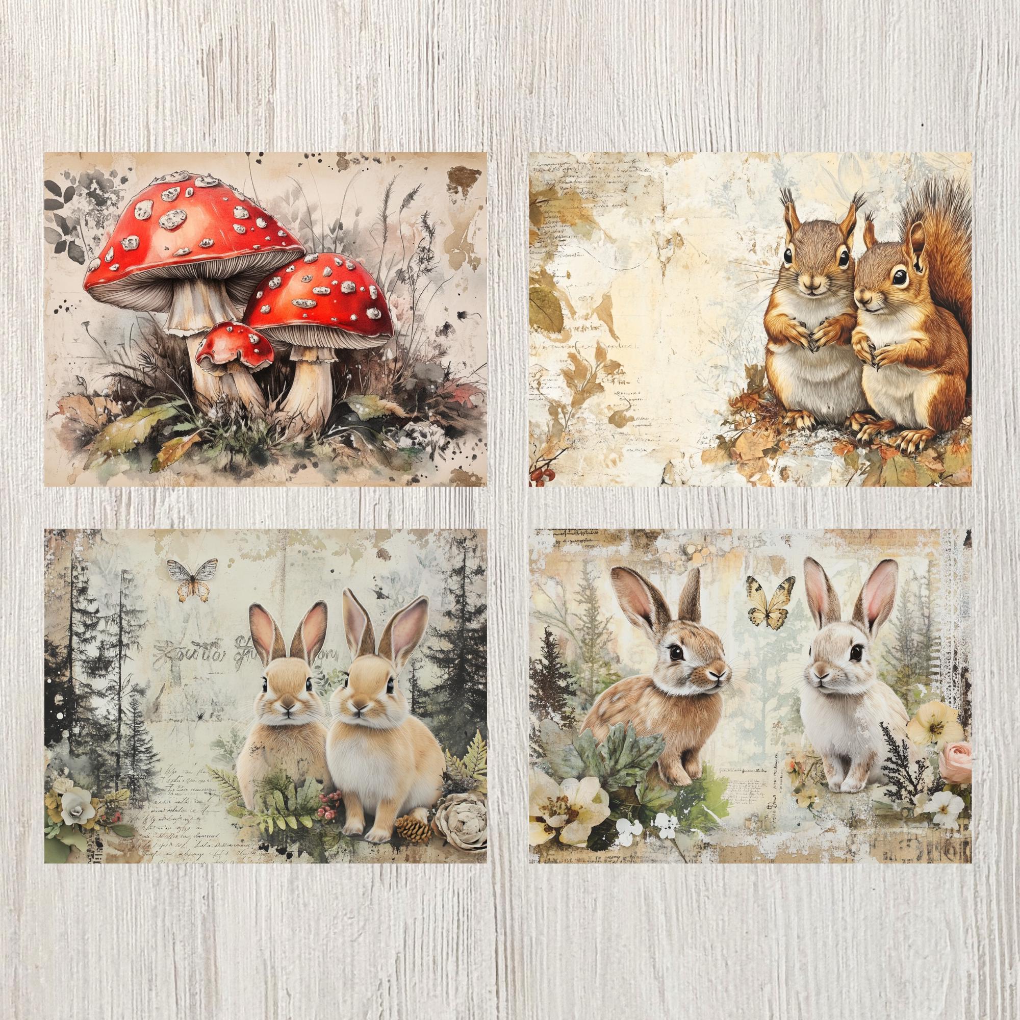 Whimsical Forest Junk Journal Pages Vintage Scrapbook Paper Printable ...