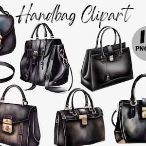 Paquet de Clipart de sac à main aquarelle | Images numériques de sac à main | Graphiques de sac à main | Téléchargement instantané | Sacs à main aquarelle | Sac à main PNG