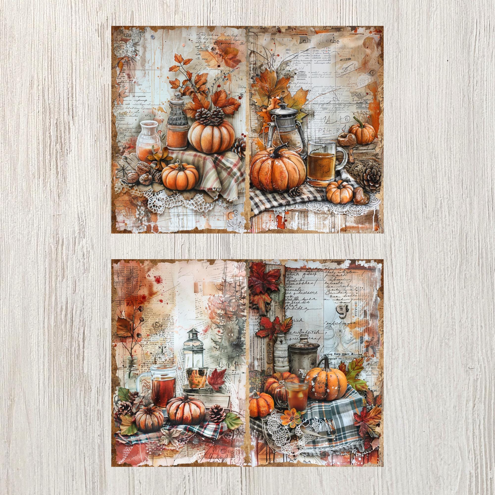 Autumn Junk Journal Pages Digital Fall Scrapbook Paper Printable Autumn ...