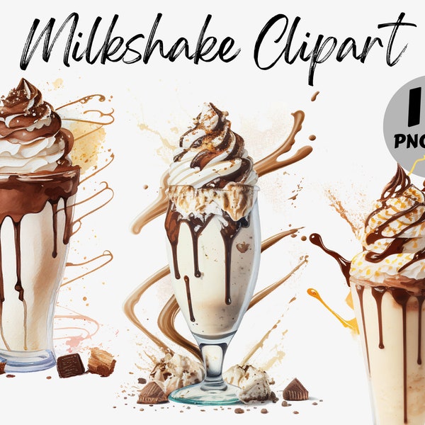 Watercolor Milkshake Clipart Bundle | Milkshake Digital Images | Milkshake Graphics | Watercolor Milkshake Graphics | Milkshake PNG