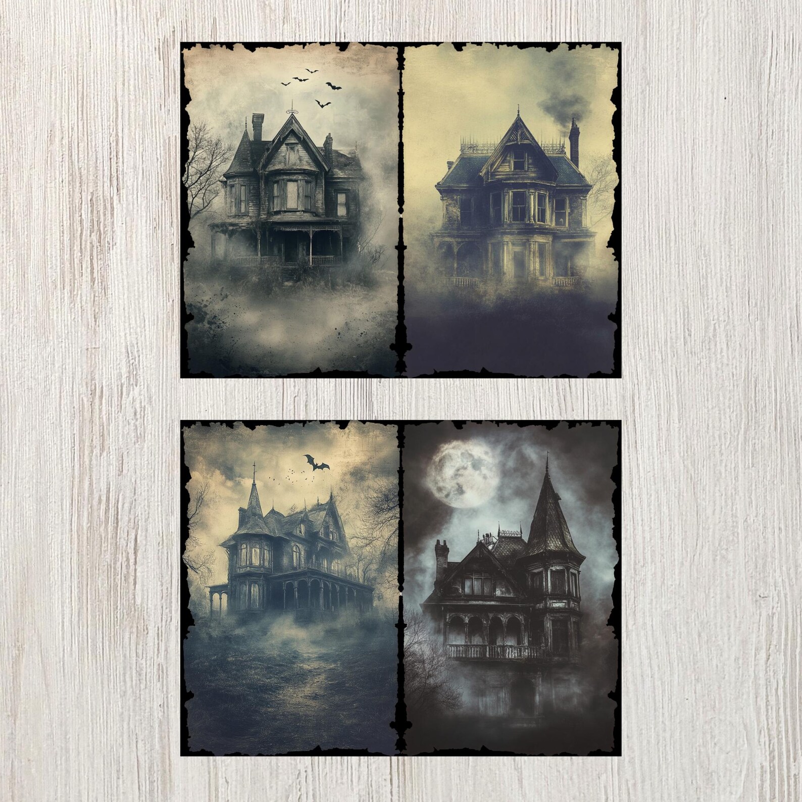 Haunted House Junk Journal Page Digital Scrapbook Paper Spooky ...