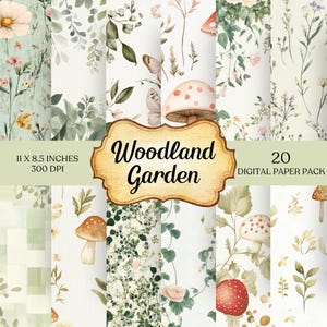 Woodland Junk Journal Papiere | Hintergrund Scrapbook Zubehör | Druckbare Tier Ephemera | Woodland Journal Craft Seiten | Garten Kunstdruck