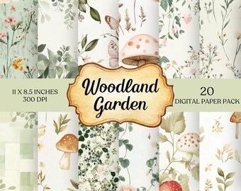 Woodland Junk Journal Papers | Background Scrapbook Supplies | Printable Animal Ephemera | Woodland Journal Craft Pages | Garden Art Print