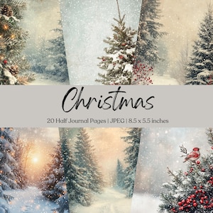 Kerstafvaljournaalkit Kerstrommeljournaalpagina Kerstdagboek Afdrukbaar papier Digitaal collageblad Feestelijk plakboekvoorraad Winter