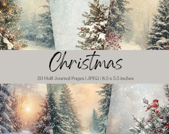 Christmas Junk Journal Kit Christmas Junk Journal Page Xmas Journal Printable Paper Digital Collage Sheet Festive Scrapbook Supply Winter