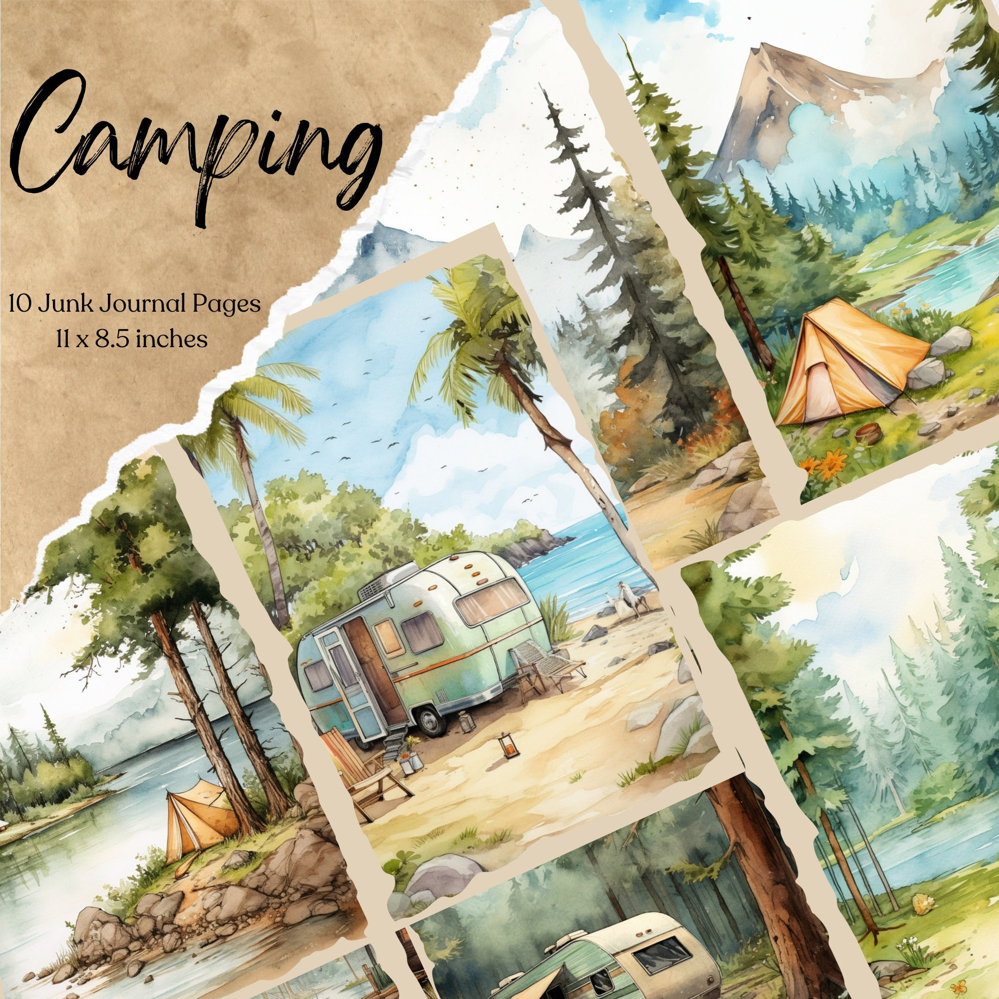 Camping Junk Journal Kit, Men, Father's Day, Grandpa, Boy, Outdoors ...