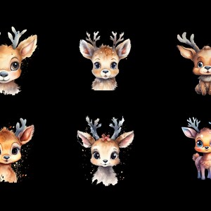 Watercolor Reindeer Clipart Bundle Christmas PNG Cute Reindeer ...