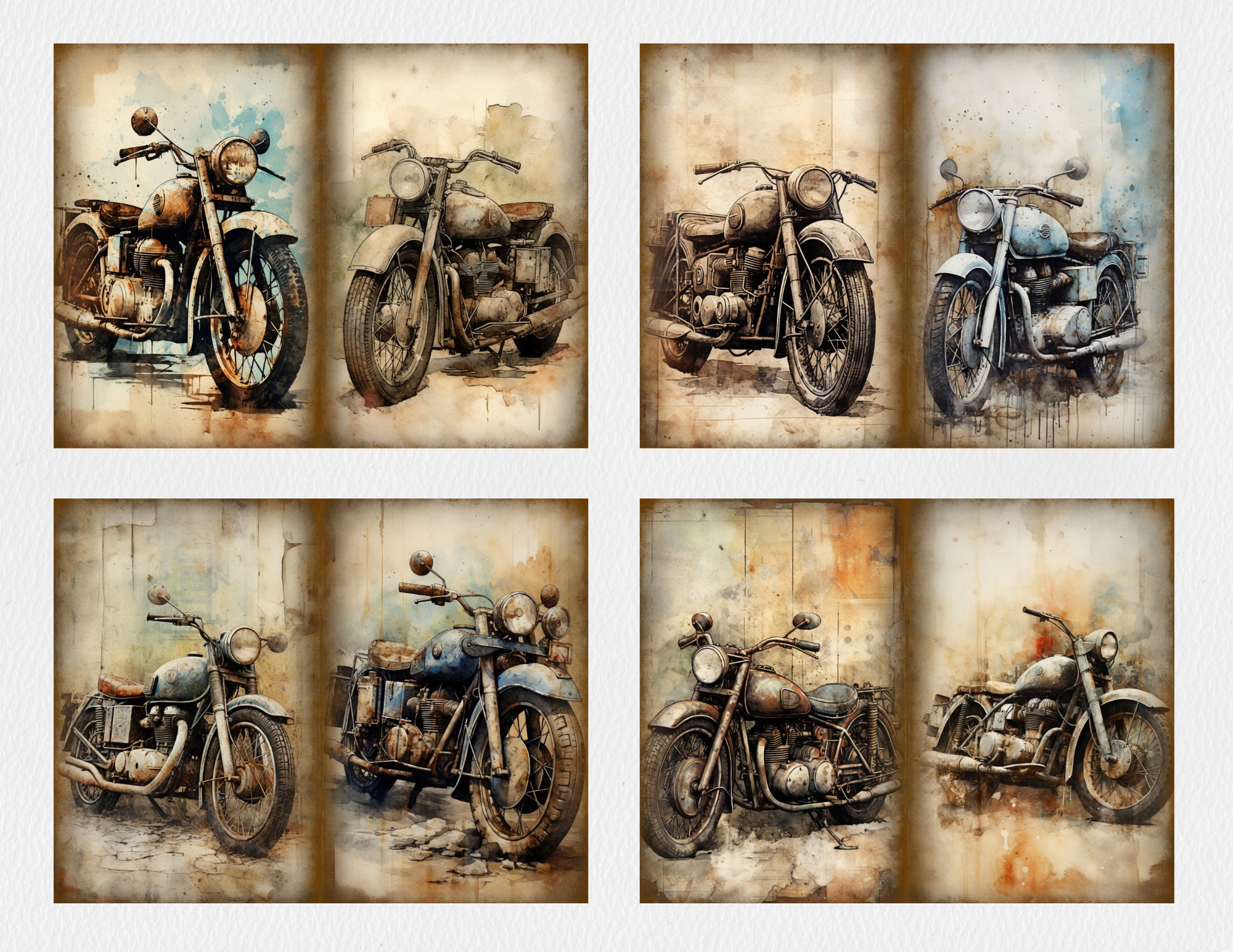 Vintage Motorcycles Junk Journal Kit Ephemera Pack Journal Supplies ...