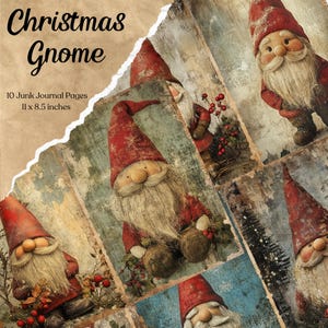 Kerstkabouter ongewenste dagboek Kit Kerst ongewenste dagboekpagina Xmas Journal Afdrukbaar papier Digitaal collageblad Feestelijk plakboekvoorraad