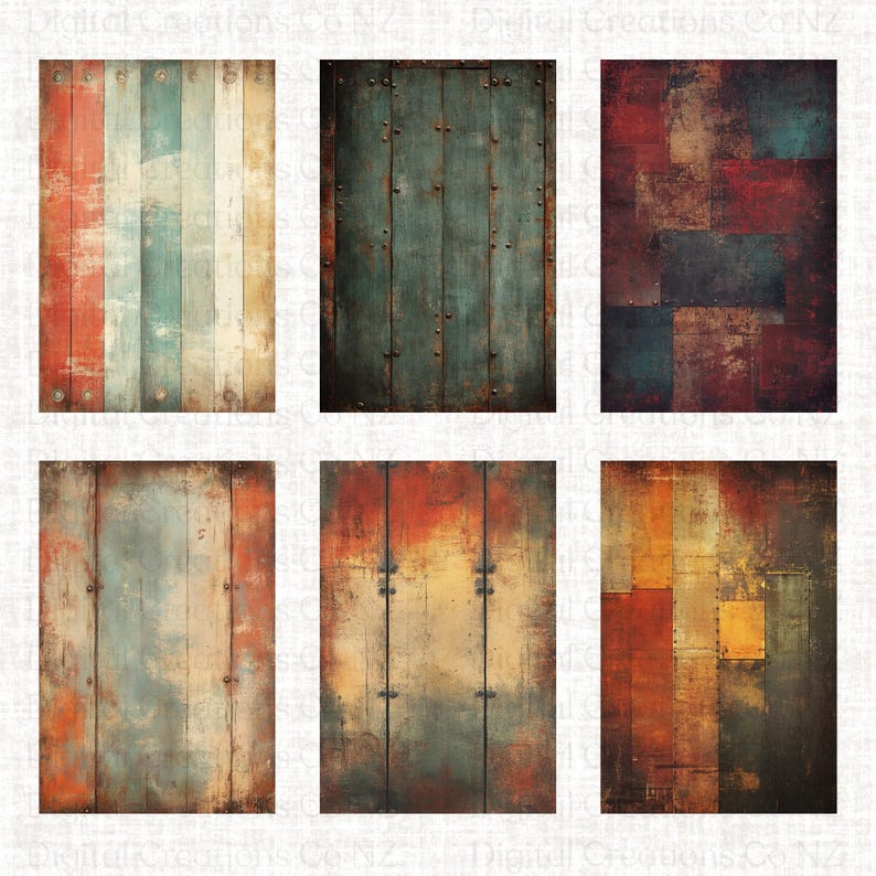 Grunge Metal Junk Journal Pages, Industrial Rust Printable Paper Pack ...