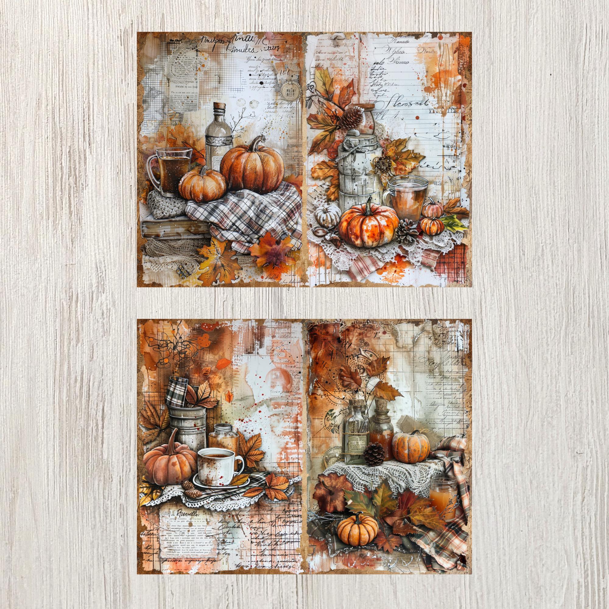 Autumn Junk Journal Pages Digital Fall Scrapbook Paper Printable Autumn ...