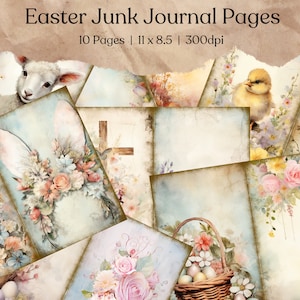 Kit diario spazzatura di Pasqua / Diario spazzatura coniglietto / Coniglio / Pagine di diario / Diario spazzatura / Effimera coniglio / Stampabile / Scrapbook / Download