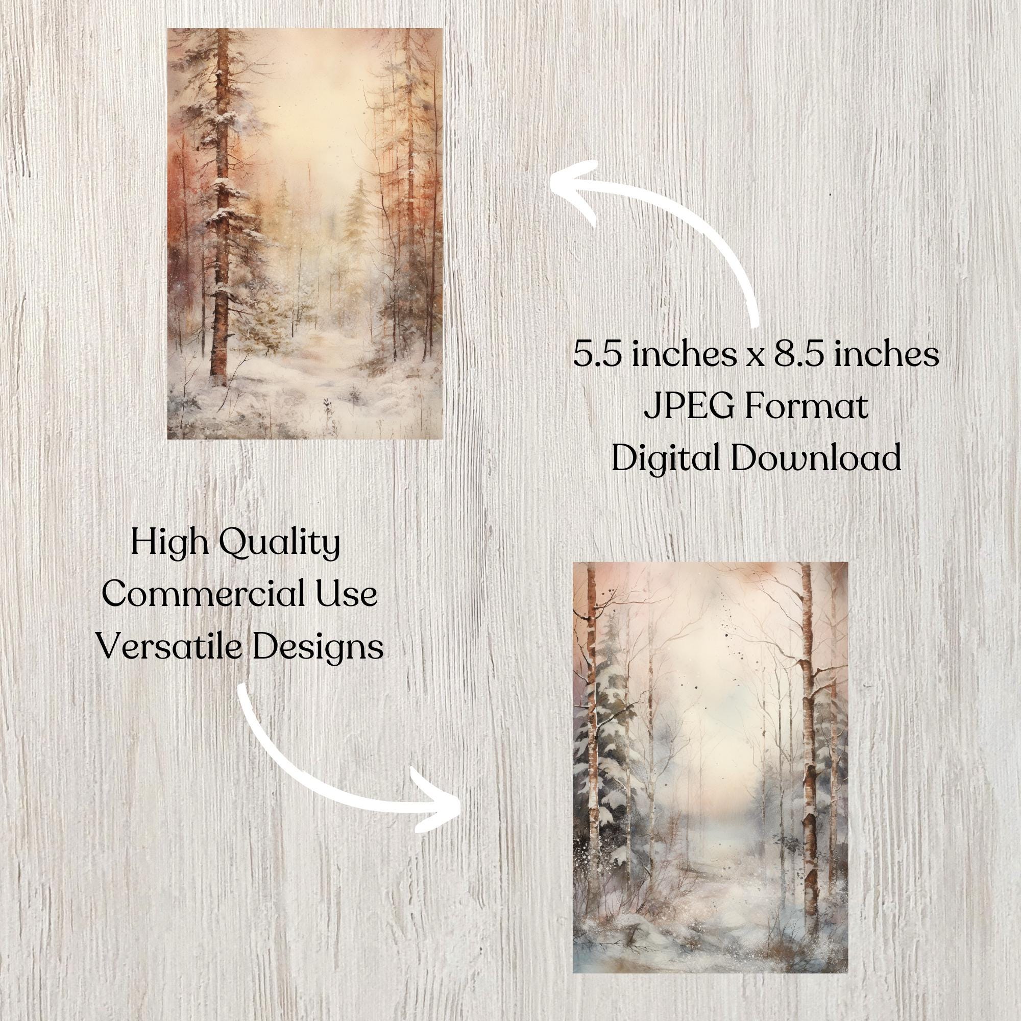 Winter Forest Junk Journal Kit Snow Junk Journal Page Landscape Journal ...