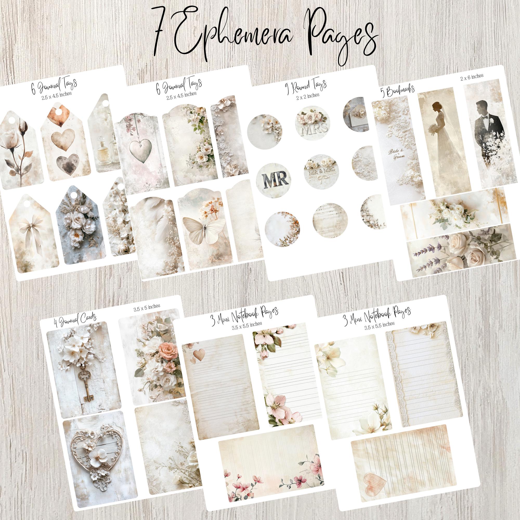 ジャンクジャーナル　marriage Wedding Junk Journal Kit Marriage Junk Journal Page Bride Journal