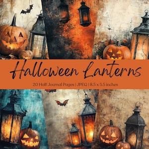 Halloween Junk Journal Seiten Digitales Scrapbook Papier Kit Spooky Printable Gothic Vintage Ephemera Kürbis Collage Sheet Grimoire BOS Fantasy