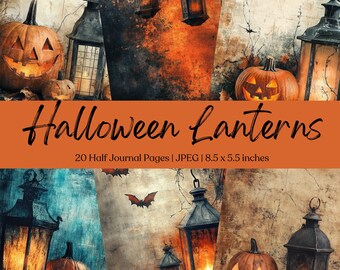 Halloween Junk Journal Pages Digital Scrapbook Paper Kit Spooky Printable Gothic Vintage Ephemera Pumpkin Collage Sheet Grimoire BOS Fantasy
