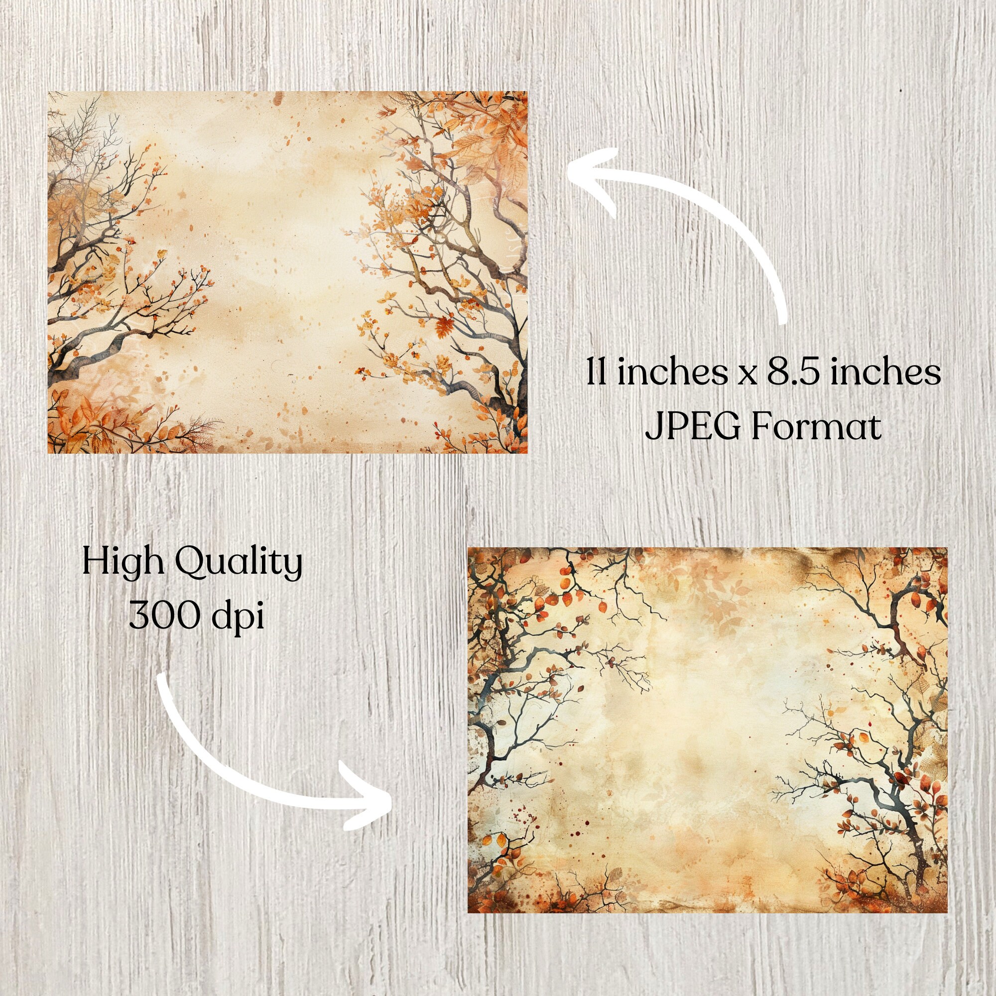 Autumn Border Junk Journal Pages Digital Fall Scrapbook Paper Printable ...