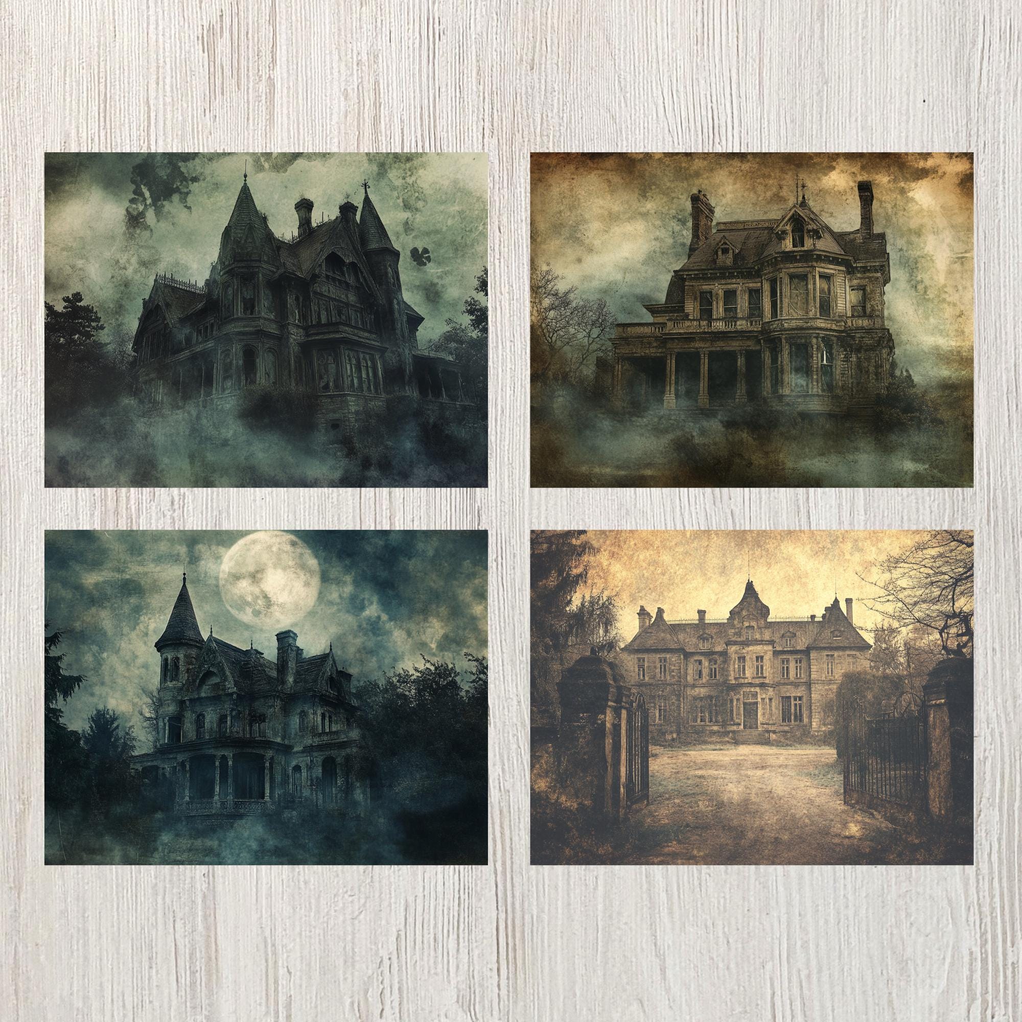 Haunted Mansion Junk Journal Page Digital Scrapbook Paper Spooky ...