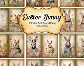 Kaninchen Junk Journal Seiten Bundle Kaninchen Junk Journal Junk Journal Seiten Kaninchen Ephemera Tier Printable Scrapbook Zubehör Download