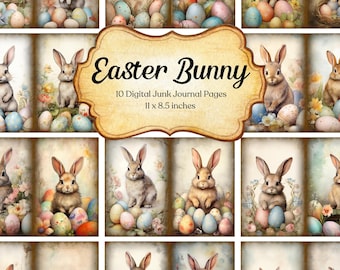 Kaninchen Junk Journal Seiten Bundle Kaninchen Junk Journal Junk Journal Seiten Kaninchen Ephemera Tier Printable Scrapbook Zubehör Download