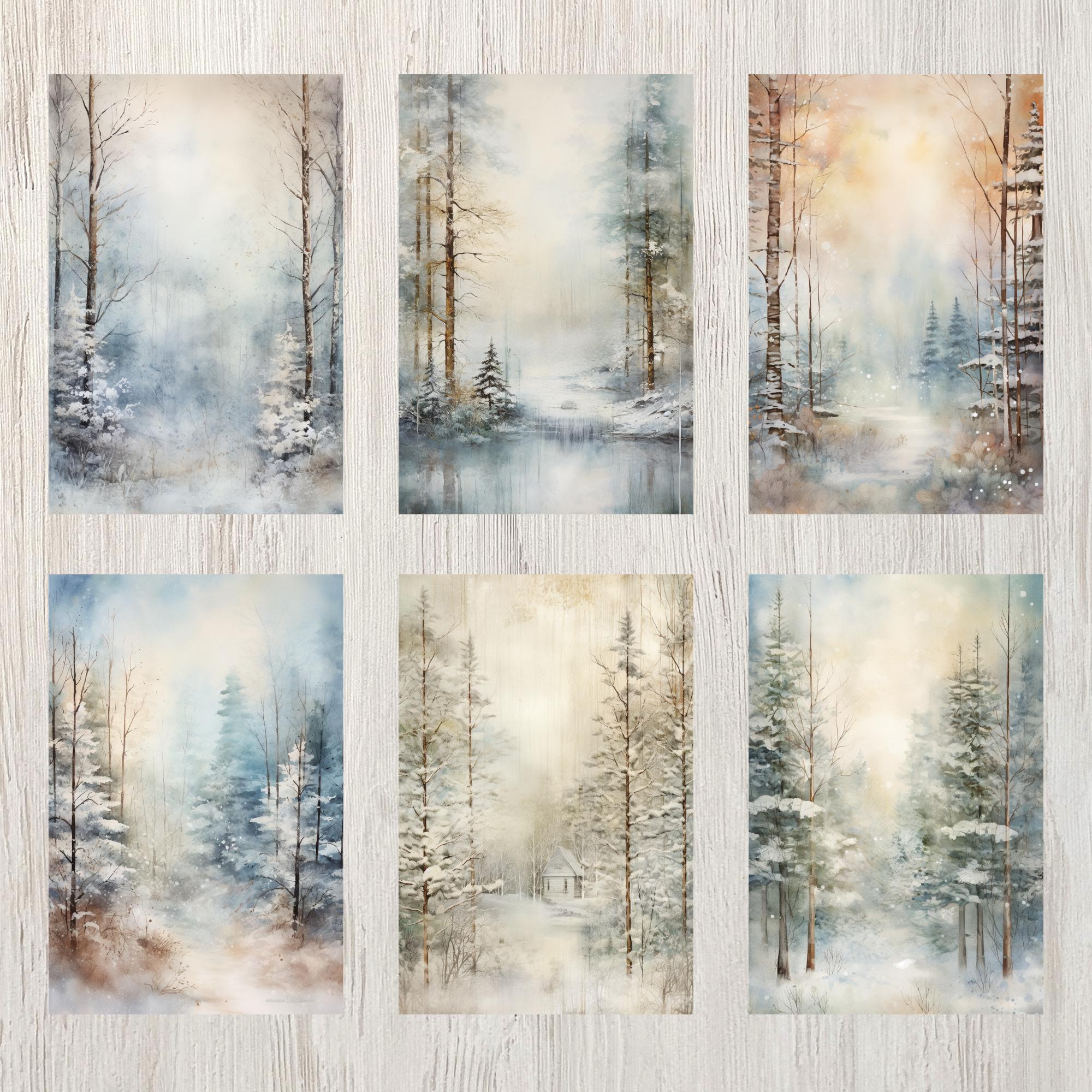 Winter Forest Junk Journal Kit Snow Junk Journal Page Landscape Journal ...