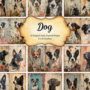 Dog Junk Journal Page Bundle Printable Pet Scrapbooking Paper Animal Junk Journal Puppy Ephemera Collage Digital Paper Instant Download