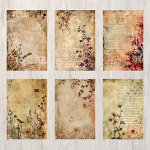 Utskrivbara sidor med skräpjournal i bibelstil | Vintagekort | Digitalt collageark | Skräpjournalkit | Viktoriansk scrapbooking, efemera-kalligrafi bild 5