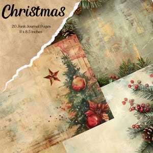 Weihnachten Junk Journal Kit Weihnachten Junk Journal Seite Weihnachten Journal Druckbares Papier Digitale Collage Blatt Festliche Scrapbook Versorgung Weihnachtsmann