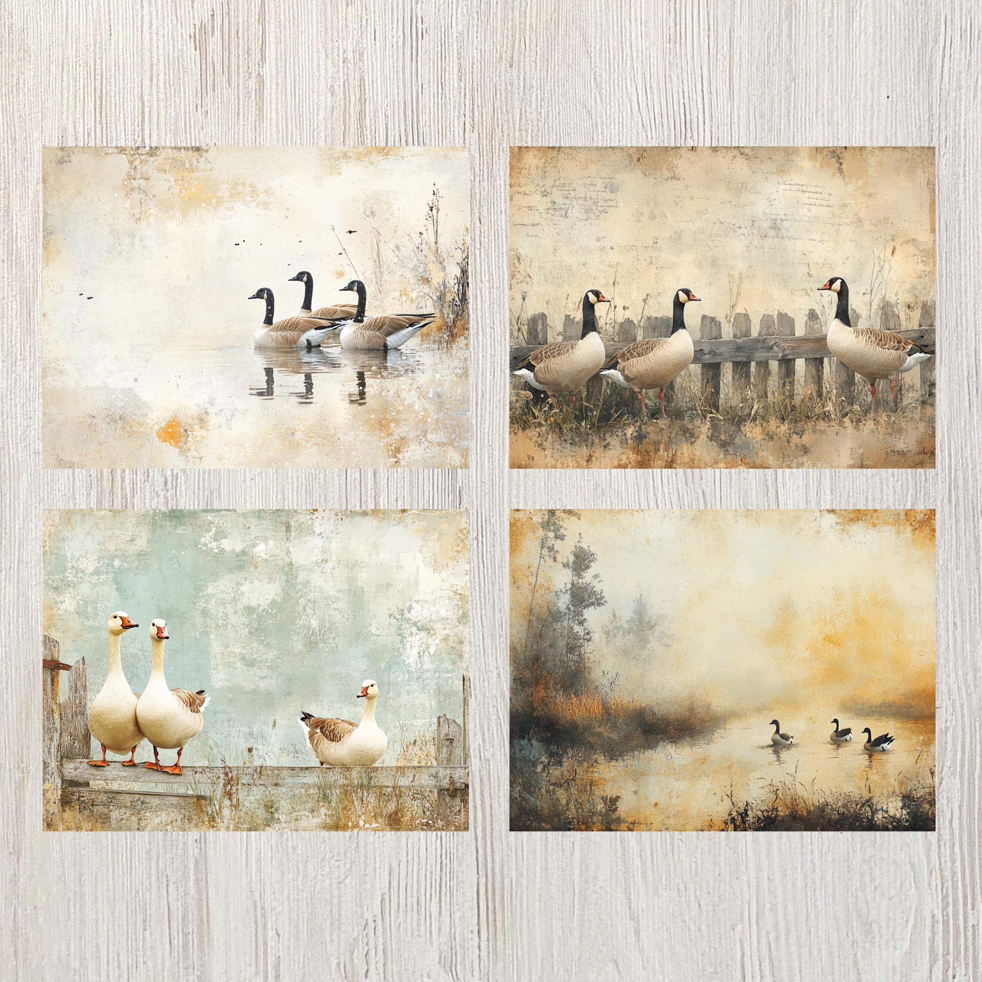 Geese Junk Journal Papers Kit Animal Ephemera Printable Download Mixed ...