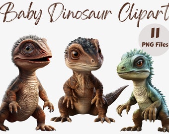 Baby Dinosaur Clipart | Dinosaur PNG | Animal PNG | Junk Journal | Prehistoric | Sublimation | Digital Images | T Rex | Stegosaurus