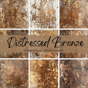 Beunruhigt Bronze druckbares digitales Papier | Hintergrund | Kartengestaltung | Scrapbook Crafting | Druckbare Seiten | Basteln | Kommerzielle Nutzung