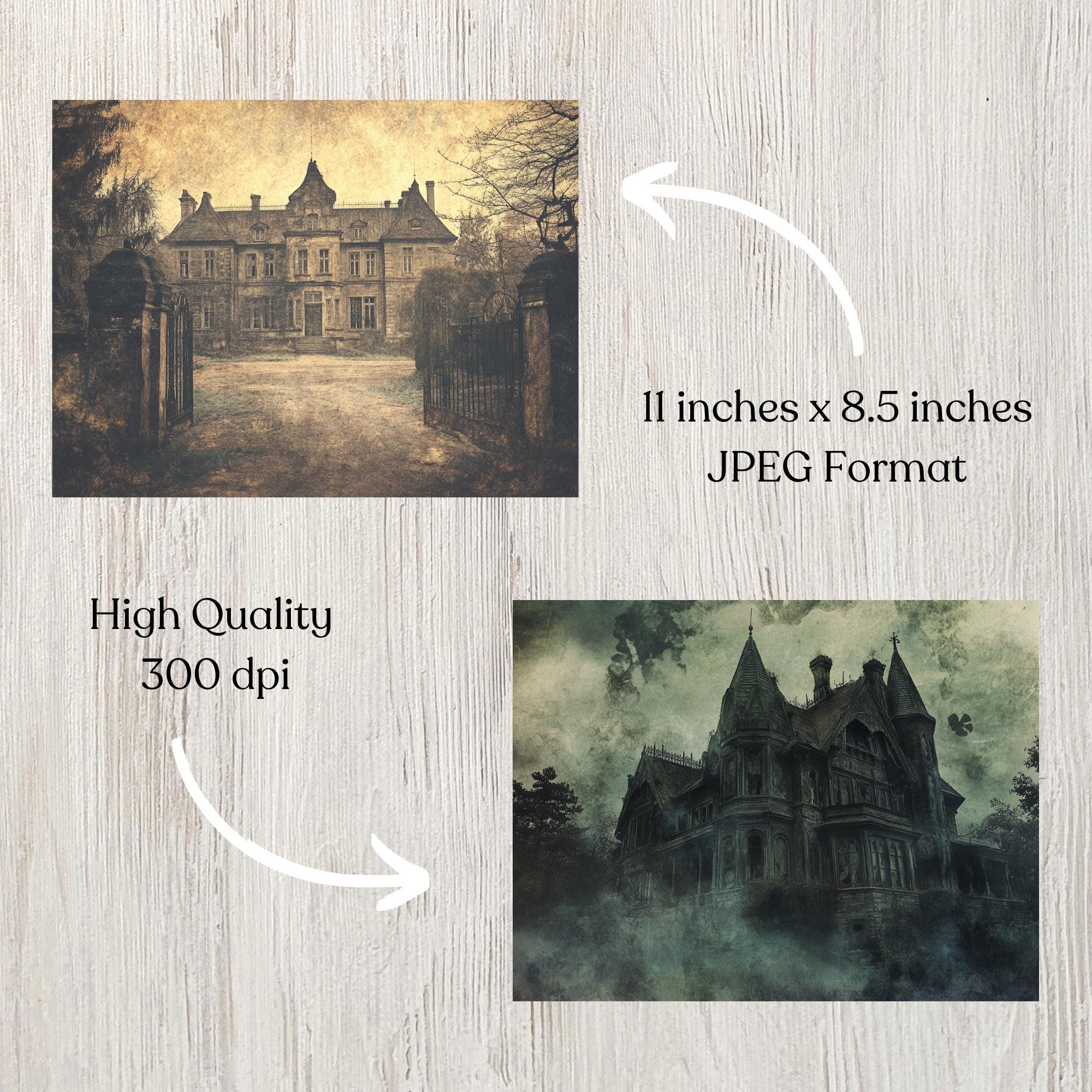 Haunted Mansion Junk Journal Page Digital Scrapbook Paper Spooky ...