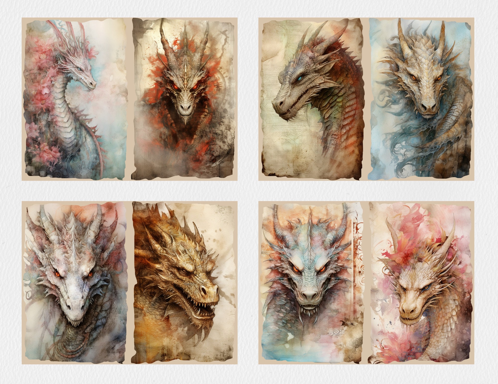 Dragon Junk Journal Kit| Fantasy Journal Pages | Printable Collage ...