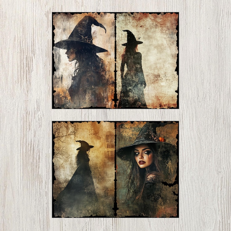 Witch Junk Journal Pages Digital Halloween Scrapbook Paper Kit Spooky ...