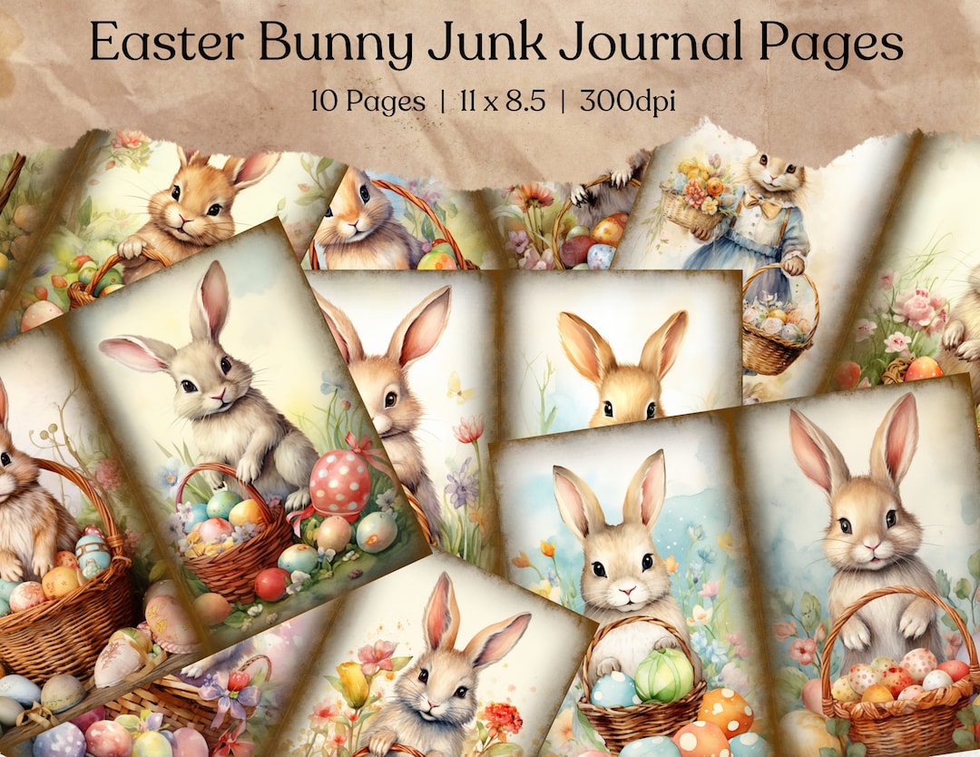 Easter Junk Journal Kit | Bunny Junk Journal | Rabbit | Journal Pages ...