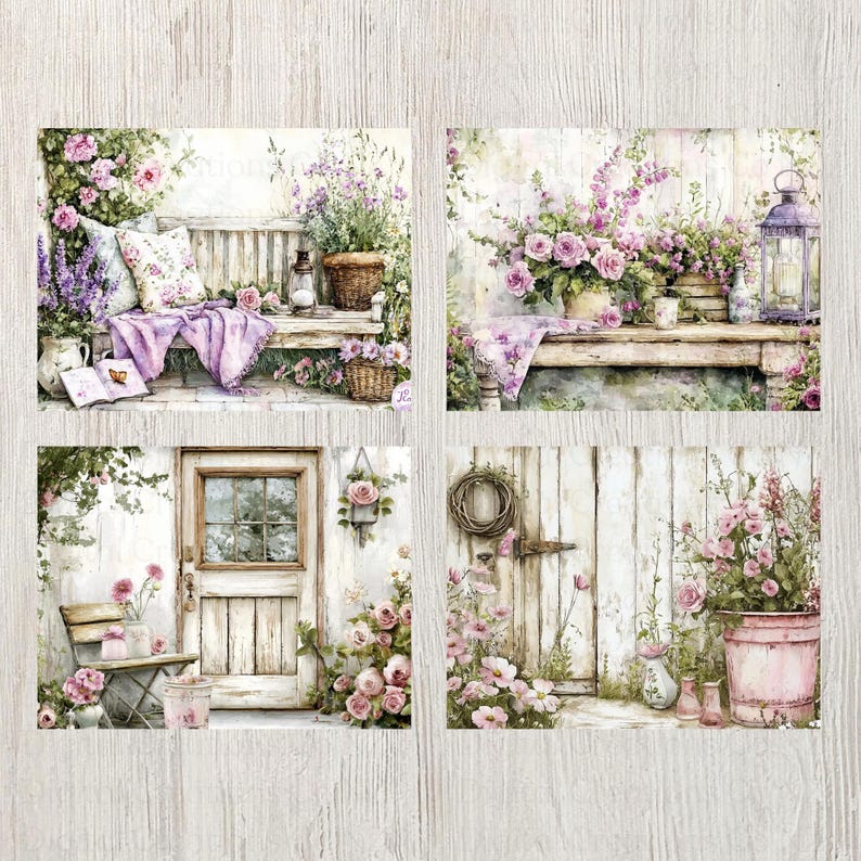 Garden Cottage Junk Journal Kit - 20 Printable Vintage Floral Cottage ...