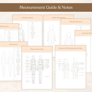 Printable Sewing Measurement Chart -  Australia