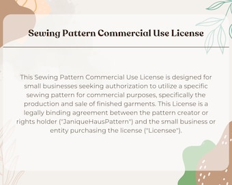 中小企業向け縫製パターン1つあたりの商用利用ライセンス