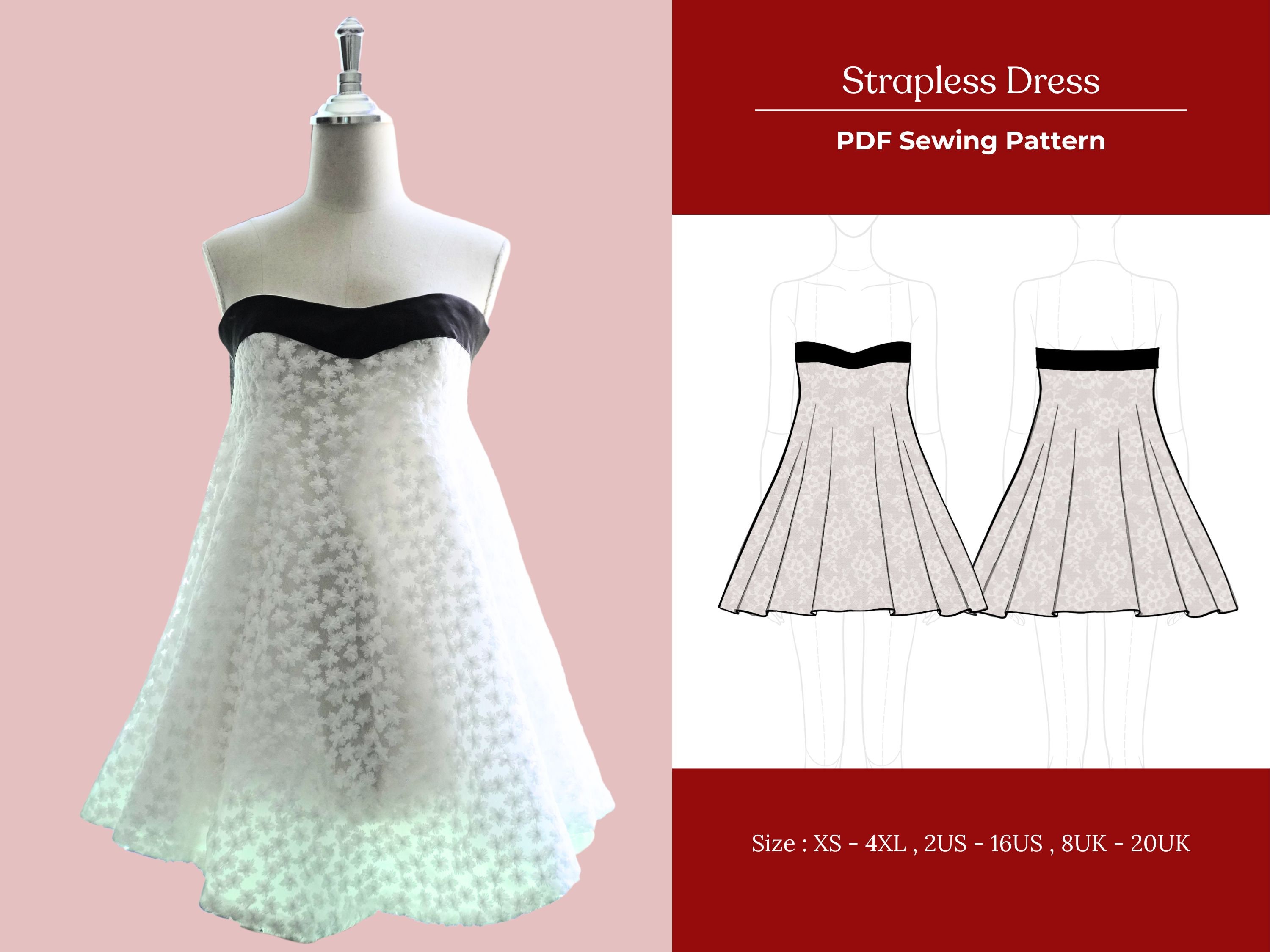 Strapless Corset Sewing Pattern PDF XS-XL 