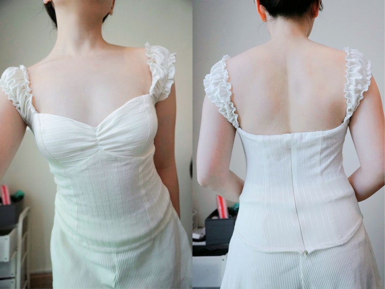 Sweetheart Coquette Top Sewing Pattern, Milkmaid Top Sewing Pattern, Ruched Top Sewing Pattern, Cottagecore Corset Top Pattern, XS-4XL