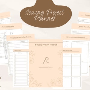 Digital Sewing Planner , PDF Sewing Tracker , Printable Fashion Business Organizer , Journal Sewing Project , 29 Pages Sewing planner