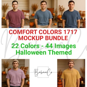 Comfort Colors 1717 Halloween T-Shirt Mockup Bundle: Male/Female Models (Digital Download)
