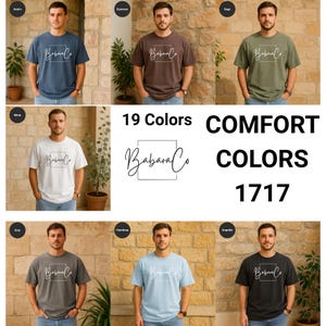 Comfort Colors 1717 T-Shirt Mockup Bundle für Männer, übergroßes T-Shirt Flat Lay Mockups, 19 Farben Digitale Shirt Vorlagen für Designer