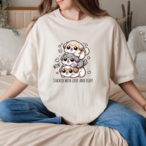 Camiseta con estampado de perro, divertida camiseta de cachorro para dueños de mascotas, regalo para amantes de los animales, camiseta de perro de dibujos animados kawaii, ajuste cómodo, estilo casual.
