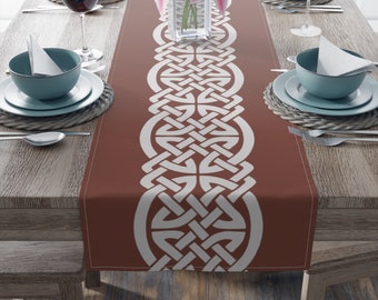 Red Table Runner with Viking Design, Design "Belti"