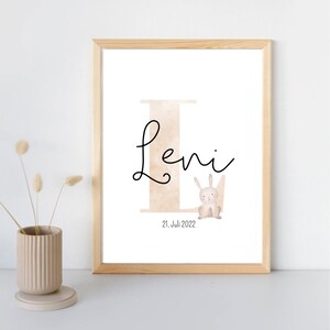 Personalisiertes Poster Geburtsposter Geburtstag Baby Geburtsdaten Buchstabe Name Geschenk Bild Geburt Taufe