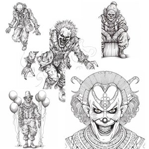 20 Printable Creepy Clown Coloring Pages