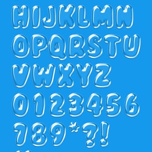 Bubbles Letters Alphabet Clipart Set, Bubble Letters SVG Bundle, Bubble